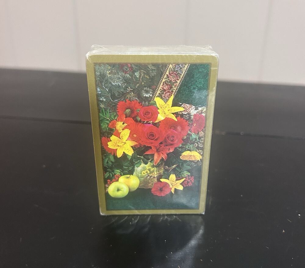 Vintage Congress Playing Cards Floral Bouquet Cel-U-Tone Finish Sealed Spain
